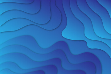 blue wave paper cut abstract background