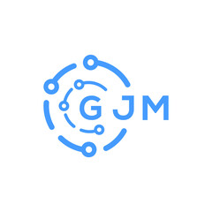 GJM technology letter logo design on white  background. GJM creative initials technology letter logo concept. GJM technology letter design.
