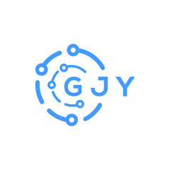 GJY technology letter logo design on white  background. GJY creative initials technology letter logo concept. GJY technology letter design.