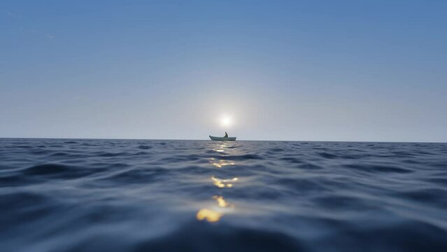 Yacht boat sailing in calm sea, travel vacation concept