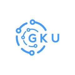 GKU technology letter logo design on white  background. GKU creative initials technology letter logo concept. GKU technology letter design.