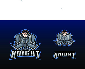 knight mascot logo for sport and esport logo design