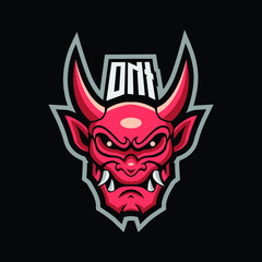 Oni Mascot Esport Logo Ilustration Vector
