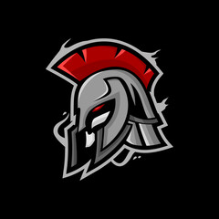 spartan head mascot logo for sport and esport logo design