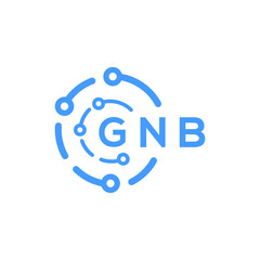GNB technology letter logo design on white  background. GNB creative initials technology letter logo concept. GNB technology letter design.
