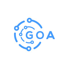GOA technology letter logo design on white  background. GOA creative initials technology letter logo concept. GOA technology letter design.
