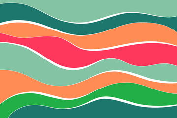 Smooth hand drawn waves colourful pattern background