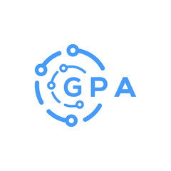 GPA technology letter logo design on white  background. GPA creative initials technology letter logo concept. GPA technology letter design.
