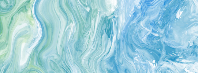 Elegant banner template design with blue paint.