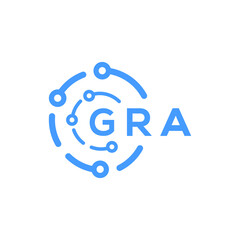 GRA technology letter logo design on white  background. GRA creative initials technology letter logo concept. GRA technology letter design.