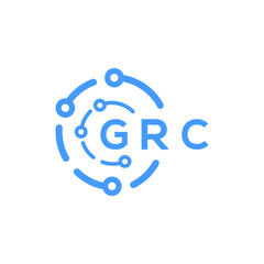 GRC technology letter logo design on white  background. GRC creative initials technology letter logo concept. GRC technology letter design.