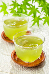 冷たい緑茶　夏イメージ
