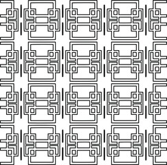 Stylish texture with figures from lines.
Abstract geometric black and white pattern for web page, textures, card, poster, fabric, textile. Monochrome graphic repeating design.