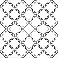 Fototapeta premium Stylish texture with figures from lines. Abstract geometric black and white pattern for web page, textures, card, poster, fabric, textile. Monochrome graphic repeating design.