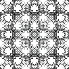 Stylish texture with figures from lines.
Abstract geometric black and white pattern for web page, textures, card, poster, fabric, textile. Monochrome graphic repeating design.