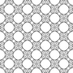 Stylish texture with figures from lines.
Abstract geometric black and white pattern for web page, textures, card, poster, fabric, textile. Monochrome graphic repeating design. 