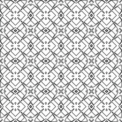 Stylish texture with figures from lines.
Abstract geometric black and white pattern for web page, textures, card, poster, fabric, textile. Monochrome graphic repeating design. 