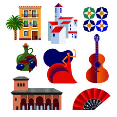 set of andalusian vector icons and symbols - 503051165