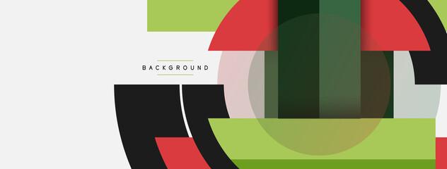 Geometric shapes composition abstract background. Circles lines and rectangles. Vector illustration for wallpaper banner background or landing page