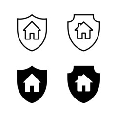 house insurance icons vector. house protection sign and symbol
