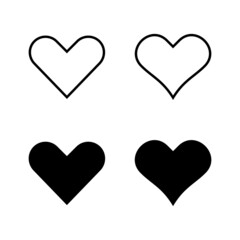 Love icons vector. Heart sign and symbol. Like icon vector.