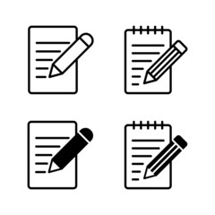Note icons vector. notepad sign and symbol