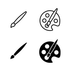 Paint icons vector. paint brush sign and symbol. paint roller icon vector