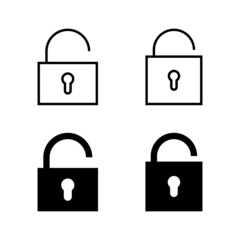 Unlock icons vector. Unlock sign and symbol. unlocked padlock icon