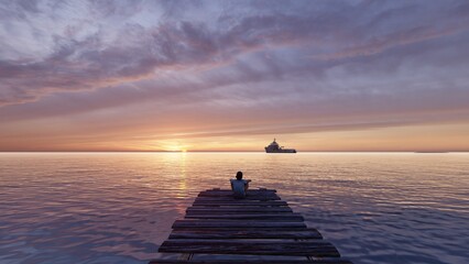 alone in dock pier