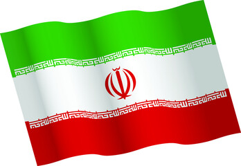 Waving flag of Iran vector