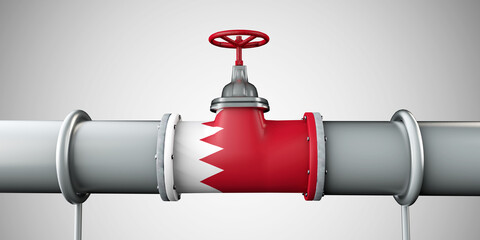 Bahrain oil and gas fuel pipeline. Oil industry concept. 3D Rendering