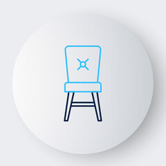 Line Chair icon isolated on white background. Colorful outline concept. Vector