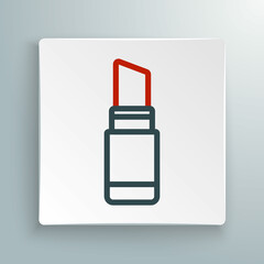 Line Lipstick icon isolated on white background. 8 March. International Happy Women Day. Colorful outline concept. Vector