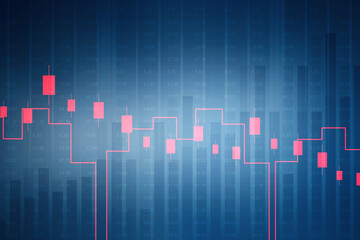 2d rendering Stock market online business concept. business Graph 
