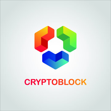 Crypto token logo with blockchain symbol