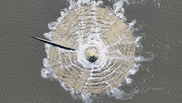 Sand dredge during action in Pensacola, Florida