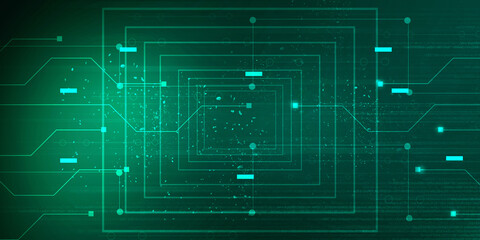 2d illustration Abstract futuristic electronic circuit technology background
