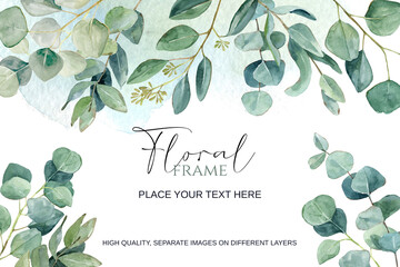 beautiful floral frame background © ElenaDoroshArt