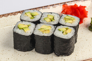 Japanese traditional roll with avocado