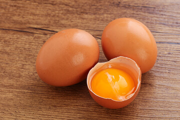 Fresh chicken Eggs with yolk