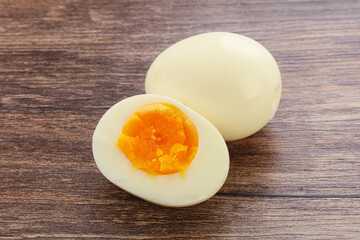Boiled chicken egg for breakfast