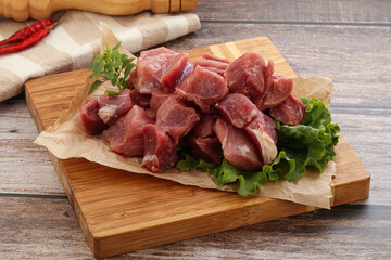 Raw pork cube for roast