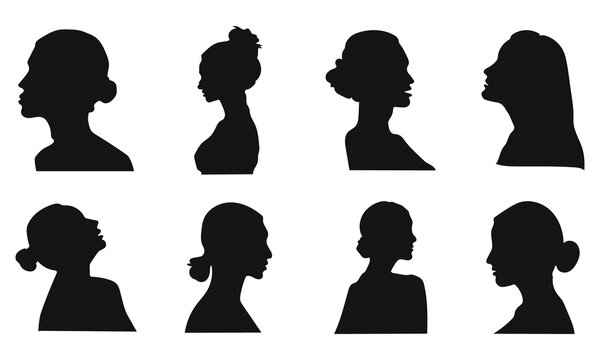Silhouette of the beautiful profile of woman face concept beauty and fashion