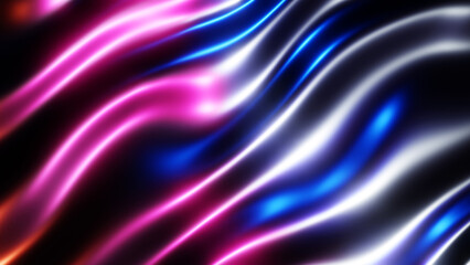 Abstract 3D metal background, multicolored chrome metallic texture with waves