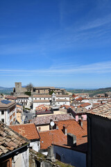 Vertical shot of of Bisaccia - a small village in the province of Avellino, Italy