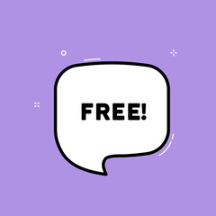 Speech bubble with free text. Boom retro comic style. Pop art style. Vector line icon for Business and Advertising