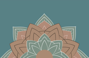 Mandala background - calm yoga and zen meditation vector concept illustration - obrazy, fototapety, plakaty