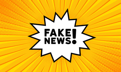 Speech bubble with fake news text. Boom retro comic style. Pop art style. Vector line icon for Business and Advertising
