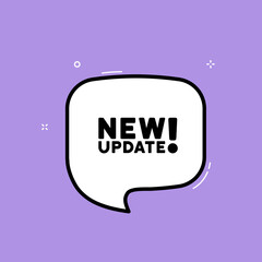 Speech bubble with new update text. Boom retro comic style. Pop art style. Vector line icon for Business and Advertising