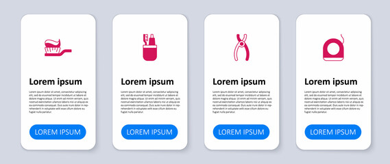 Set Dental floss, pliers, Toothbrush and toothpaste and with. Business infographic template. Vector